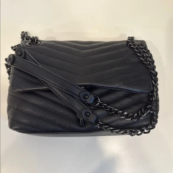 Rebecca Minkoff Edie Crossbody Elegant Black Quilted Purse - Picture 4 of 7